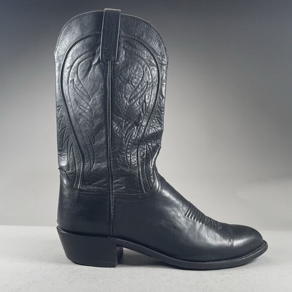 Lucchese 1883 Men’s Size 11 D Black Leather Western Pull On Cowboy Boots Casual - Picture 6 of 9